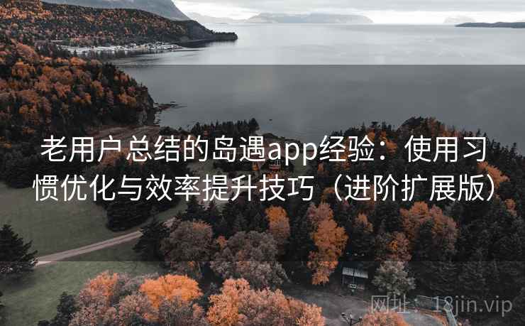 老用户总结的岛遇app经验：使用习惯优化与效率提升技巧（进阶扩展版）