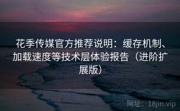 花季传媒官方推荐说明：缓存机制、加载速度等技术层体验报告（进阶扩展版）