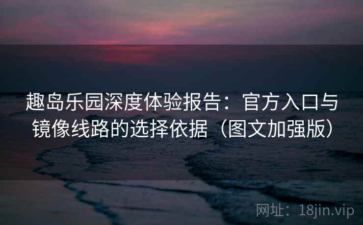 趣岛乐园深度体验报告：官方入口与镜像线路的选择依据（图文加强版）