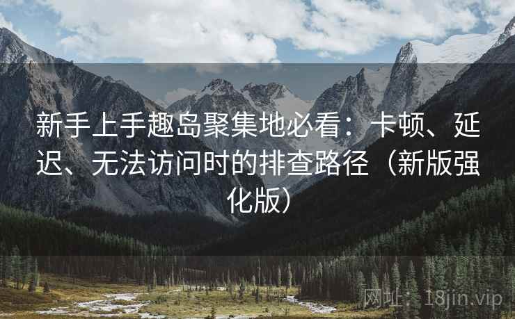 新手上手趣岛聚集地必看：卡顿、延迟、无法访问时的排查路径（新版强化版）