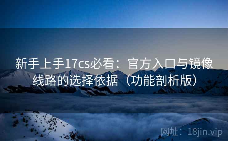 新手上手17cs必看：官方入口与镜像线路的选择依据（功能剖析版）