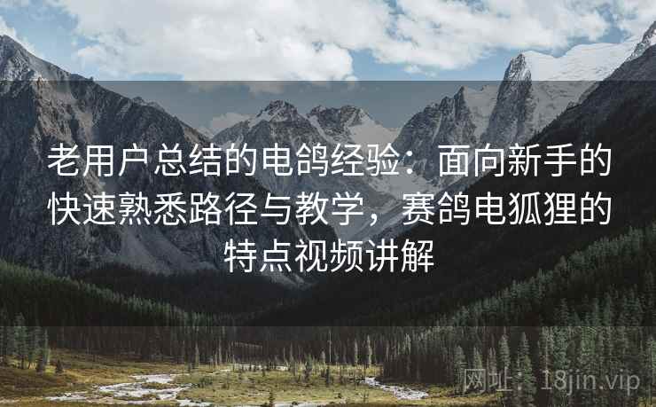老用户总结的电鸽经验:面向新手的快速熟悉路径与教学,赛鸽电狐狸的特点视频讲解 老用户总结的电鸽经验:面向新手的快速熟悉路径与教学,赛鸽电狐狸的特点视频讲解